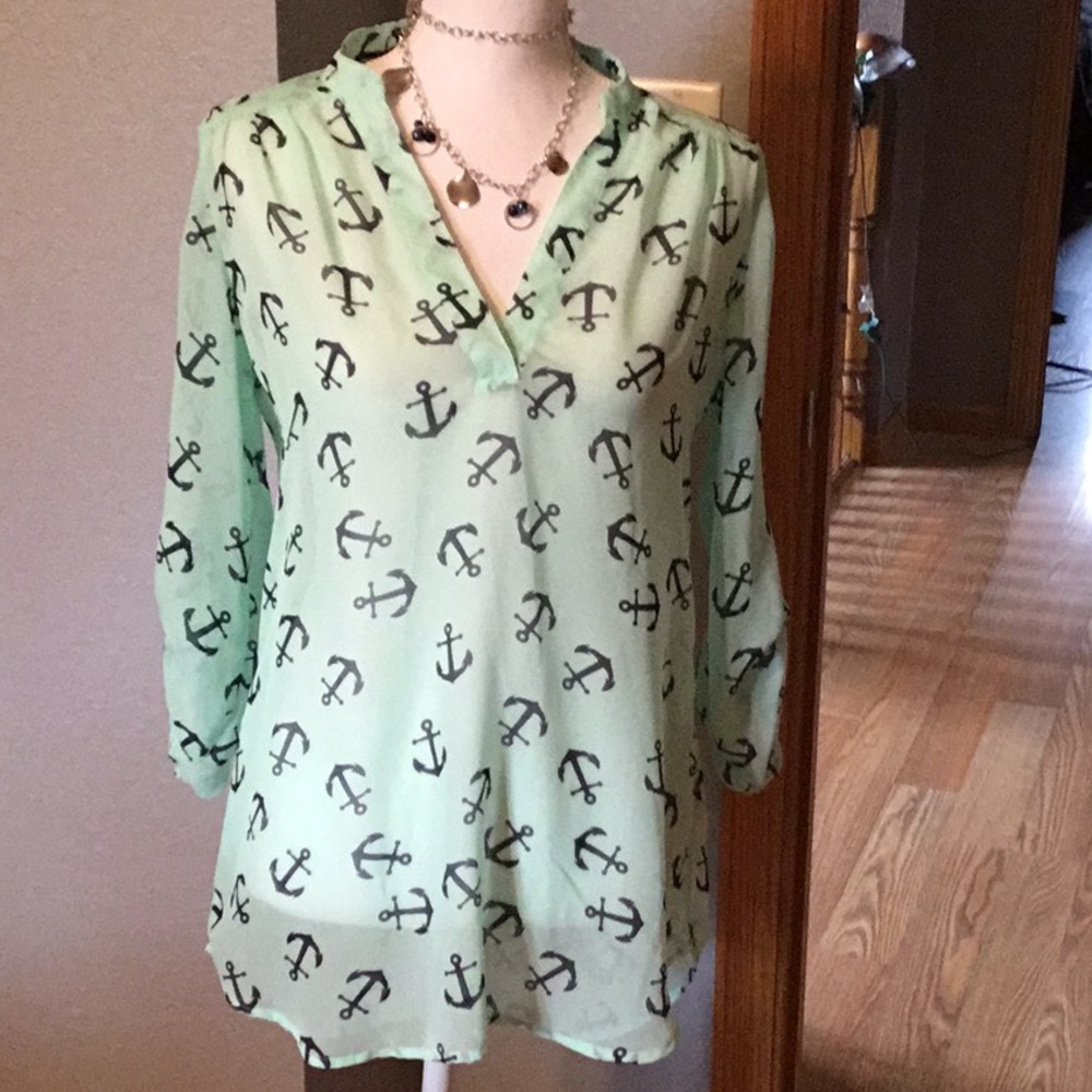 Rue 21 tunic, sz m, green and blue